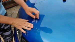 Удаление вмятин без покраски. Можно скотчем.