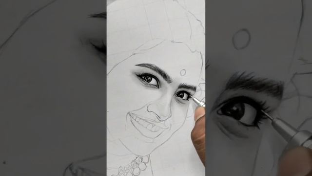 how to draw grid || drawing with grid method || #use of kneaded eraser || actress anupma || #short