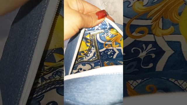 Джинсовая сумка круглой формы