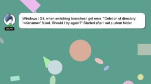 Windows : Git, when switching branches I get error: "Deletion of directory ' dirname ' failed. Shou