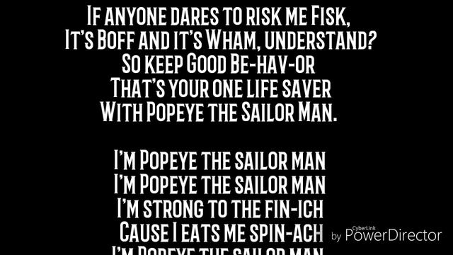 Popeye The Sailor Theme Song Lyrics смотреть онлайн