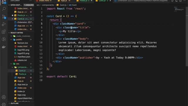 Introduction to React- Component Nesting and Props Passing смотреть онлайн