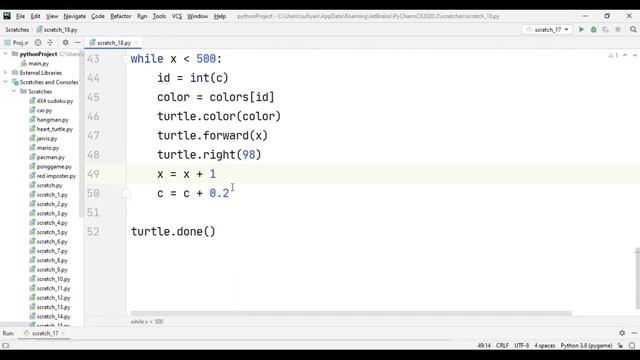 Draw Rainbow Spiral with Python Turtle | Python Turtle Graphics Tutorial#17 | python turtle project