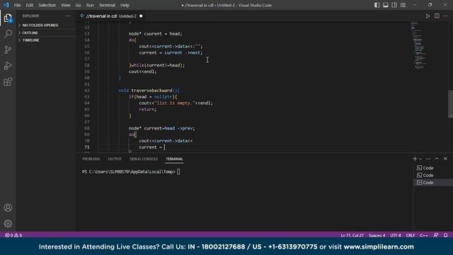 Traversal in Circular Doubly Linked List | Searching in Circular Doubly Linked List | SimpliCode