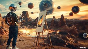 AI robot художник