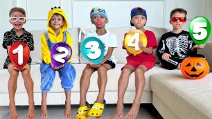 Five Kids learning colored numbers | Mark and Dad teach the rules of behavior for children