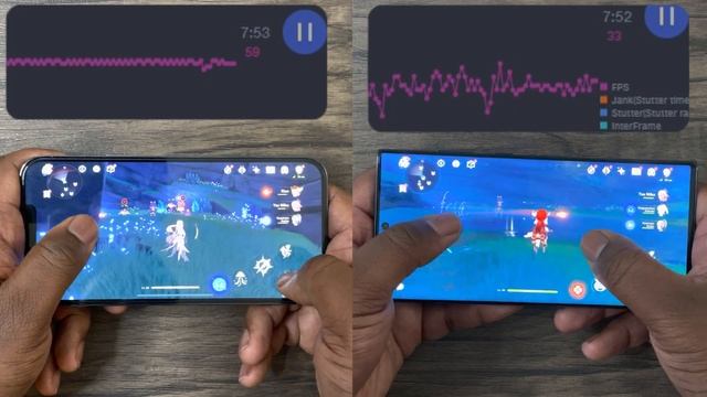 Galaxy S22 Ultra vs iPhone 13 Pro Max Genshin Impact 15 MIN Gaming FPS Test смотреть онлайн