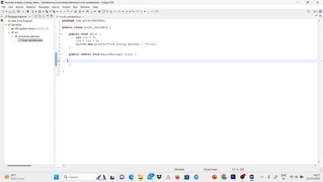 Java Variables || Instance || local || Static variable