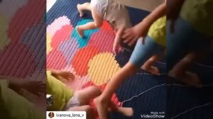 #Ковёр из трикотажной пряжи Мишутка. Зарядка