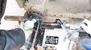 Замена цапфы( ось ступицы) VOLVO FM восстановление чулка,  ремонт ведущего моста.