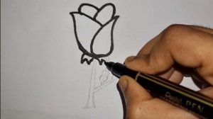 How to draw red rose | Как нарисовать красную розу | Cómo dibujar una rosa roja | Drawings for kids