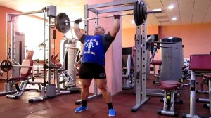 Жим стоя 120 кг на 10 раз - Ламонов Владимир. Армейский жим стоя 120 кг на 10 раз