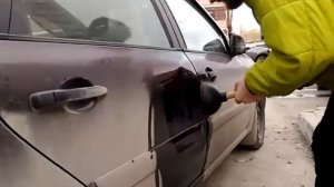 Удаление вмятин без покраски. Народный способ