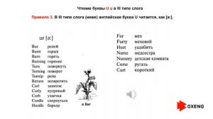 Произношение буквы U u в английском языке (4 типа слога)/How to pronounce and read the letter U u