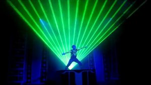 Управление лазерным лучом. Свето Лазерное шоу в Disney California "Tron Legacy "