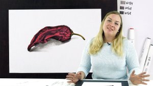 Экспресс-урок по скетчингу «Перчик» | Как нарисовать перец поэтапно