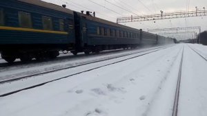 Электровоз ЧС7-159 с поездом№061Х  Москва-Николаев станция Бекасово 1 12.02.2017