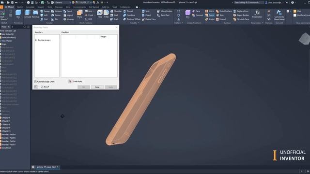 How to model a phone cover in Autodesk Inventor смотреть онлайн