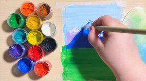 Как нарисовать простой пейзаж гуашью? Рисование для детей - простые рисунки