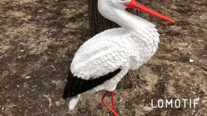 САДОВАЯ ФИГУРА АИСТ БОЛЬШОЙ С ГРУДКОЙ 115СМ