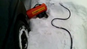 отогрев портера газовой пушкой.
