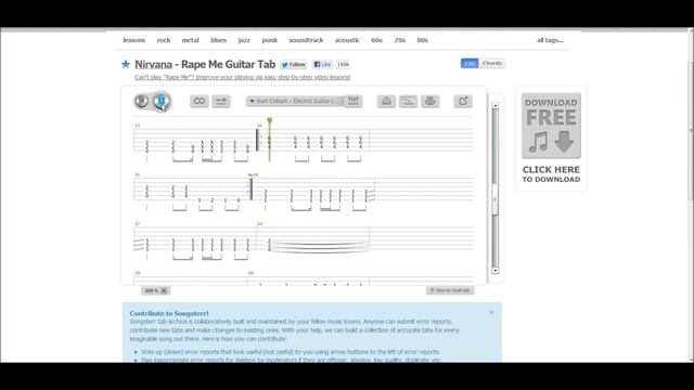 Nirvana Rape Me [tablature] смотреть онлайн