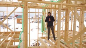 Как правильно собрать каркас дома. Перекрытие второго этажа. Лаги пола.