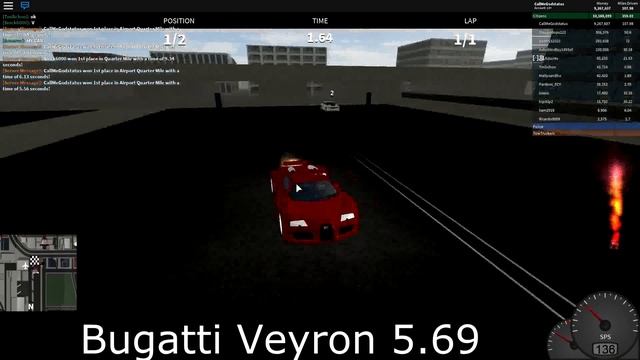 Roblox Vehicle Simulator - ALL SUPERCAR SPEEDS - Fastest To Slowest! смотреть онлайн