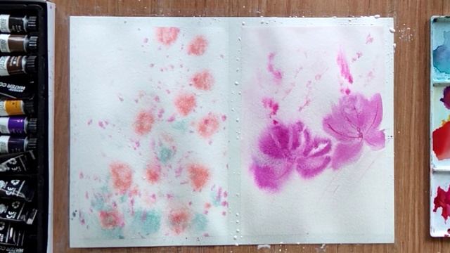 Leaves and flowers loose watercolor painting | Simple painting using wet on wet technique. смотреть онлайн