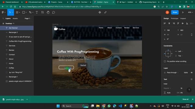 Create website design with Login And register | figma website design tutorial | HTML CSS #figma