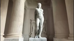 Art: beautiful marble statue in Greece