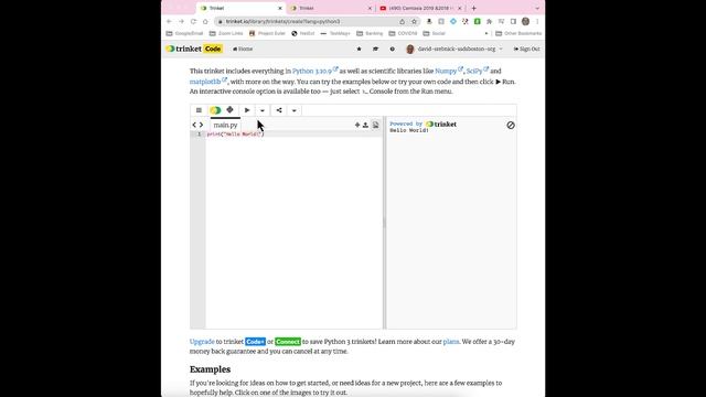 Programming in Python on Trinket смотреть онлайн