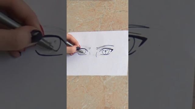 Как нарисовать глаза Саске Учиха| How to draw eyes Sasuke Uchiha #Short