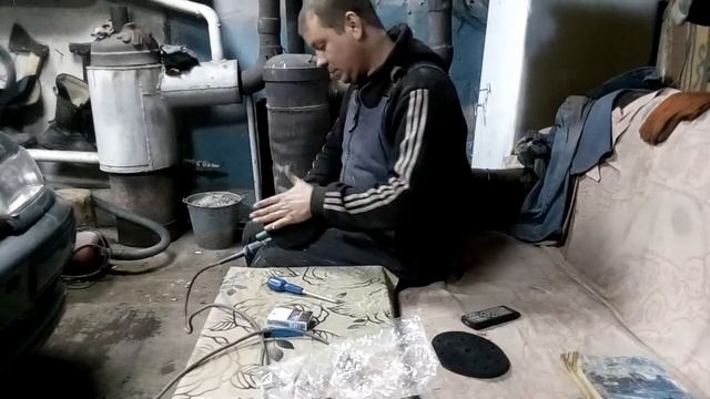 Замена подошвы на орбитальной машинке.
