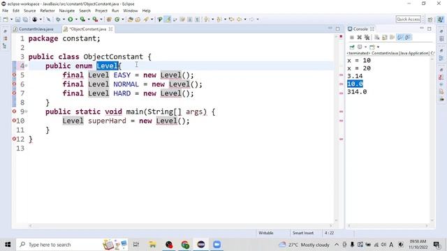 Java Basic 22 - Constant in Java(final keyword and Enum)
