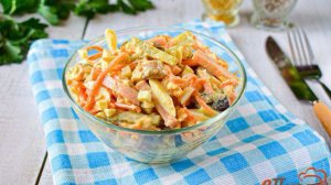 Салат с корейской морковью и грибами