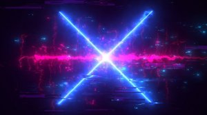 Анимированный абстрактный фон в стиле киберпанк: Неоновый крест