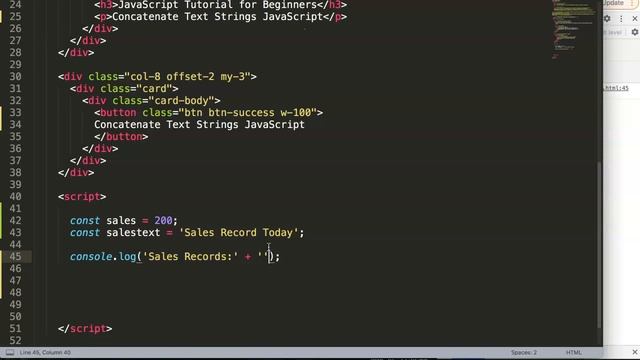 Concatenate String Variables JavaScript