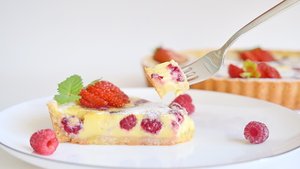 Сливочный ТАРТ с малиной и шоколадом