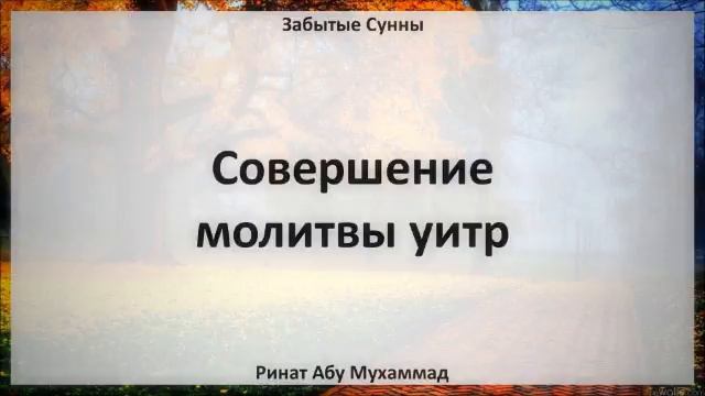 24 Совершение молитвы уитр || Ринат Абу Мухаммад смотреть онлайн