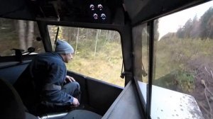 Самодельный вездеход. Бортоповорот. Поехал тестить лебедку