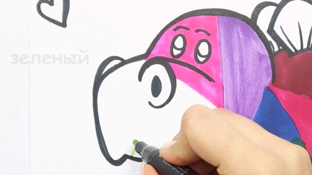 Красочный динозавр 🦖 Узнать цвета 🌈 Учить животных - Выучить английский язык смотреть онлайн