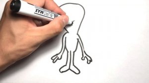 Alien Drawing, painting, coloring for children and toddlers How to draw, color