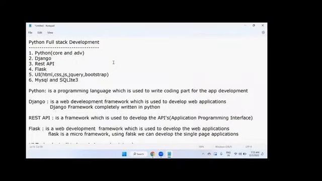 FULL STACK PYTHON tutorials by Mr. Mohan Reddy Sir