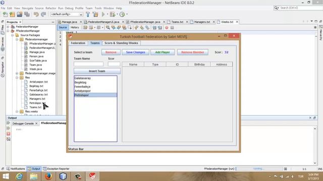 Basic Football Federation Application in Java смотреть онлайн