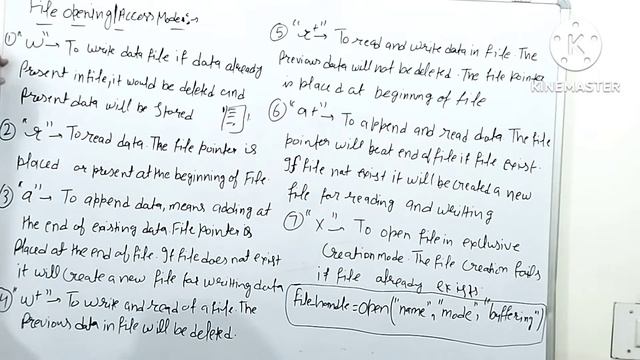 File Open Mode in Python | Write Mode | Read Mode | Append Mode | CUET BSC COMPUTER SCIENCE | PYTHO
