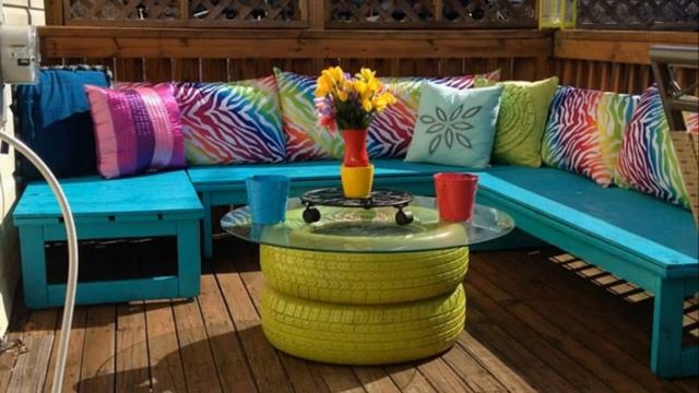 Мебель из покрышек для креативной дачи смотреть онлайн