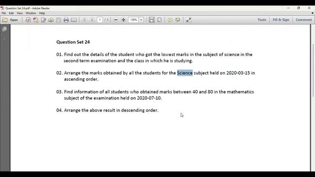 Search for data by Sub Query and JOIN and Arrange the result in ascending and descending order