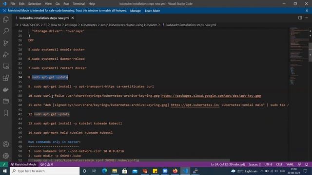 [Sep-21]: How to Install Kubernetes on Ubuntu 20.04 LTS EC2 | Setup Kubernetes Cluster using Kubead