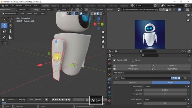 Blender  EVE robot modeling tutorial free download